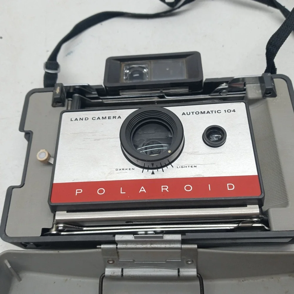 POLAROID Automatic‎ 104 LAND CAMERA w/ Manual & Original Box, VINTAGE